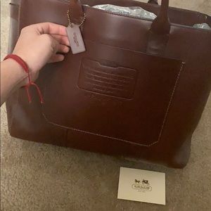 Coach  Pebble leather  large travel tote  bag